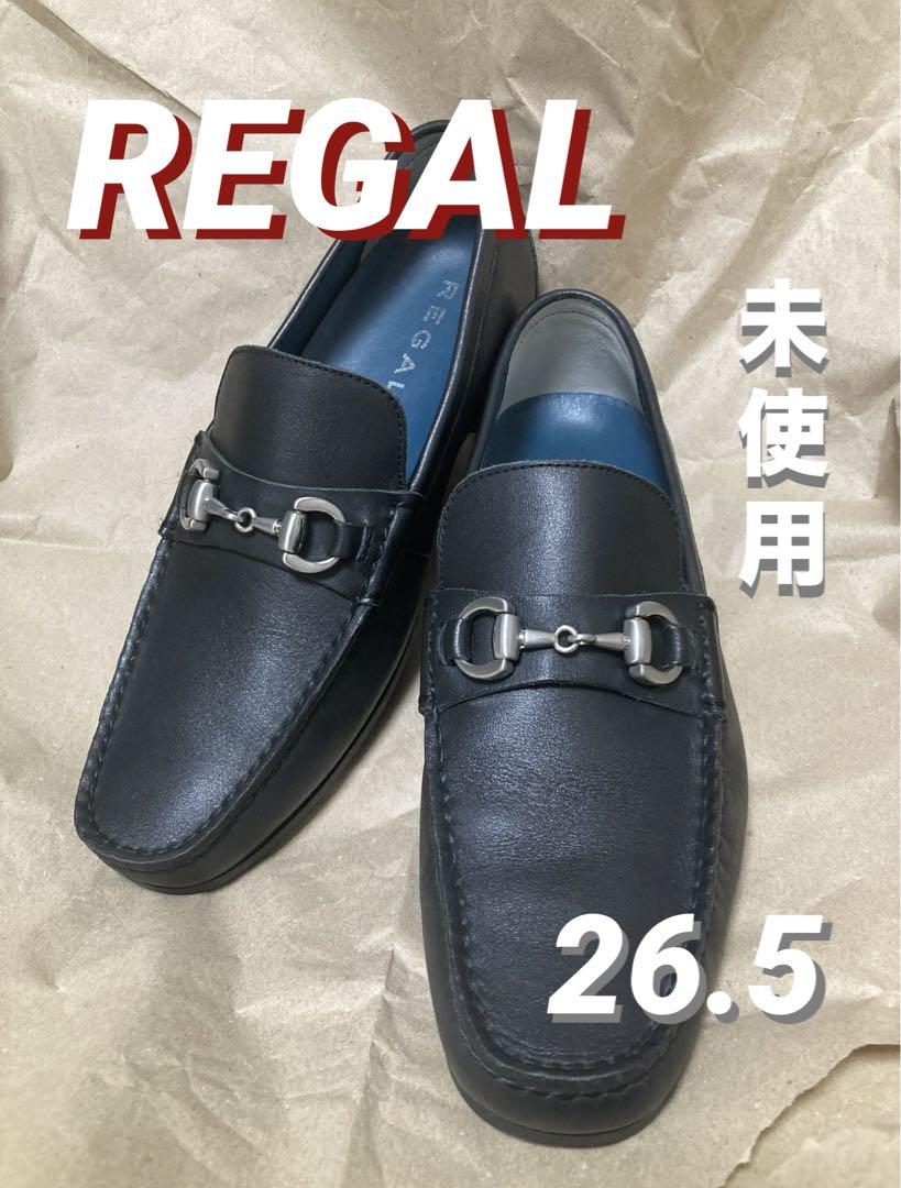 ブラック★ 新品 未使用 ★ 試着のみ REAGAL 57HR 本革 スリッポン レザー