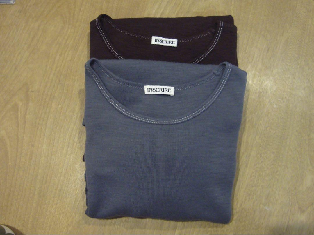美品 INSCRIRE レイヤードカットソー グレーのみ