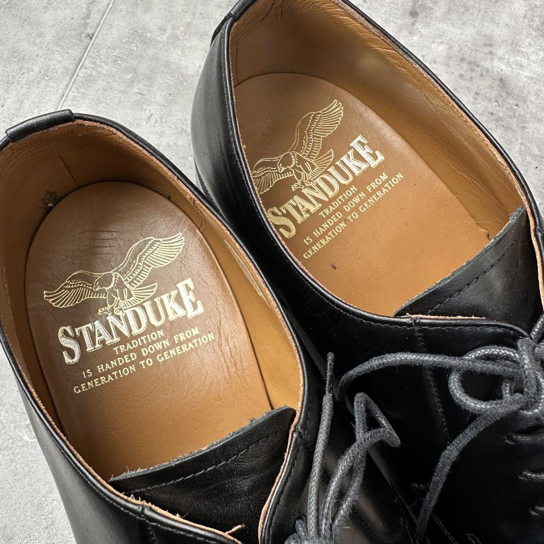 美品 STANDUKE 日本製 ドレスシューズ プレーントゥ 外羽根 25.5