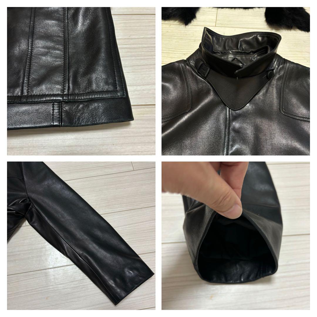90s■BALLYバリー■ラムレザー ジャケット コート 中綿 リアルファー