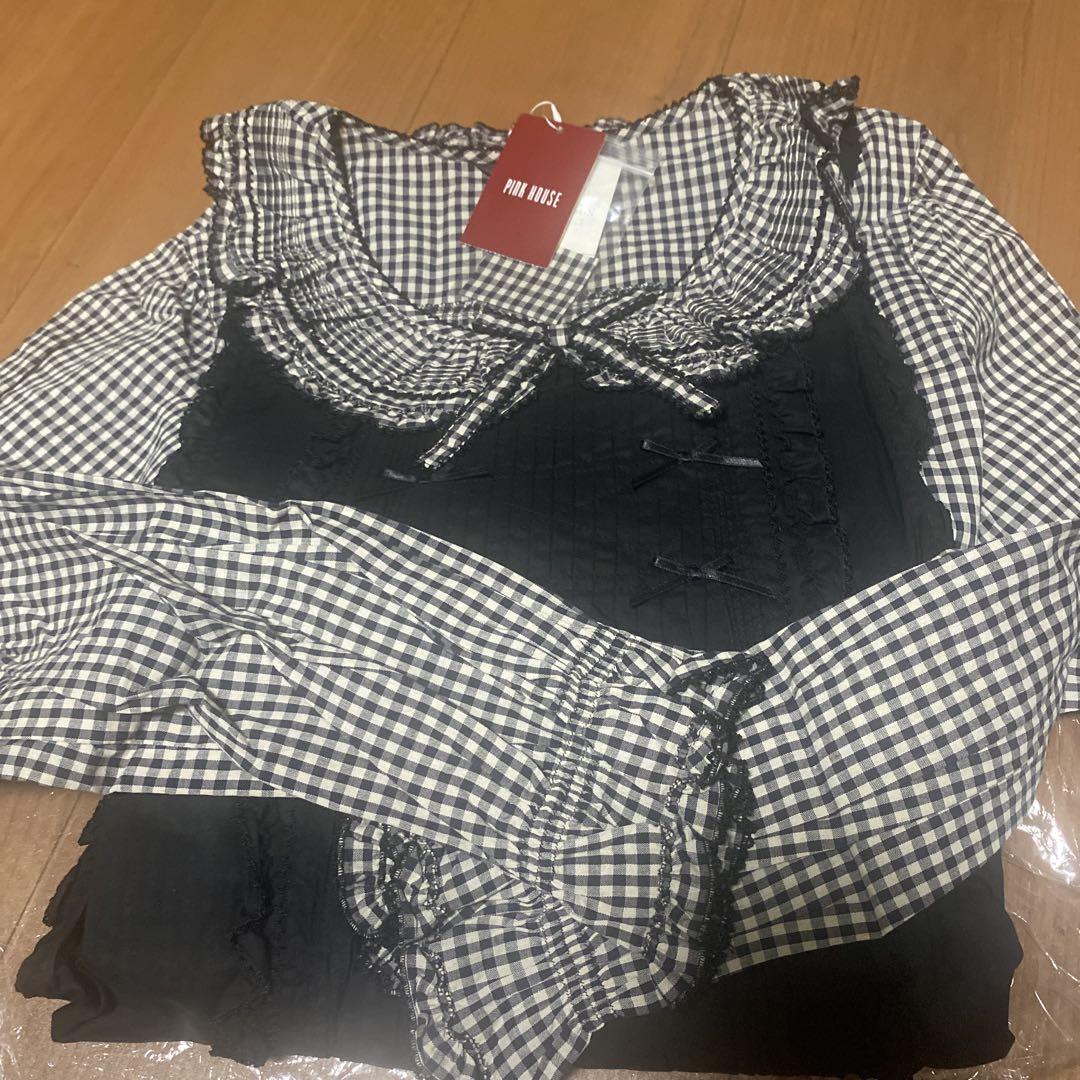 最終値下げ、新品タグつき、ピンクハウス、タブリエつき、ロングワンピース、黒
