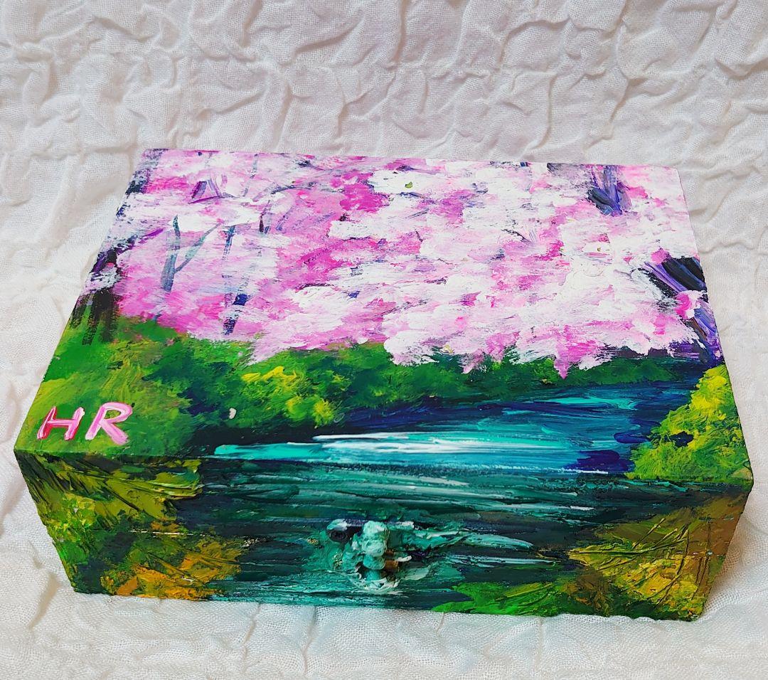 油絵 絵画 桜ボックス
