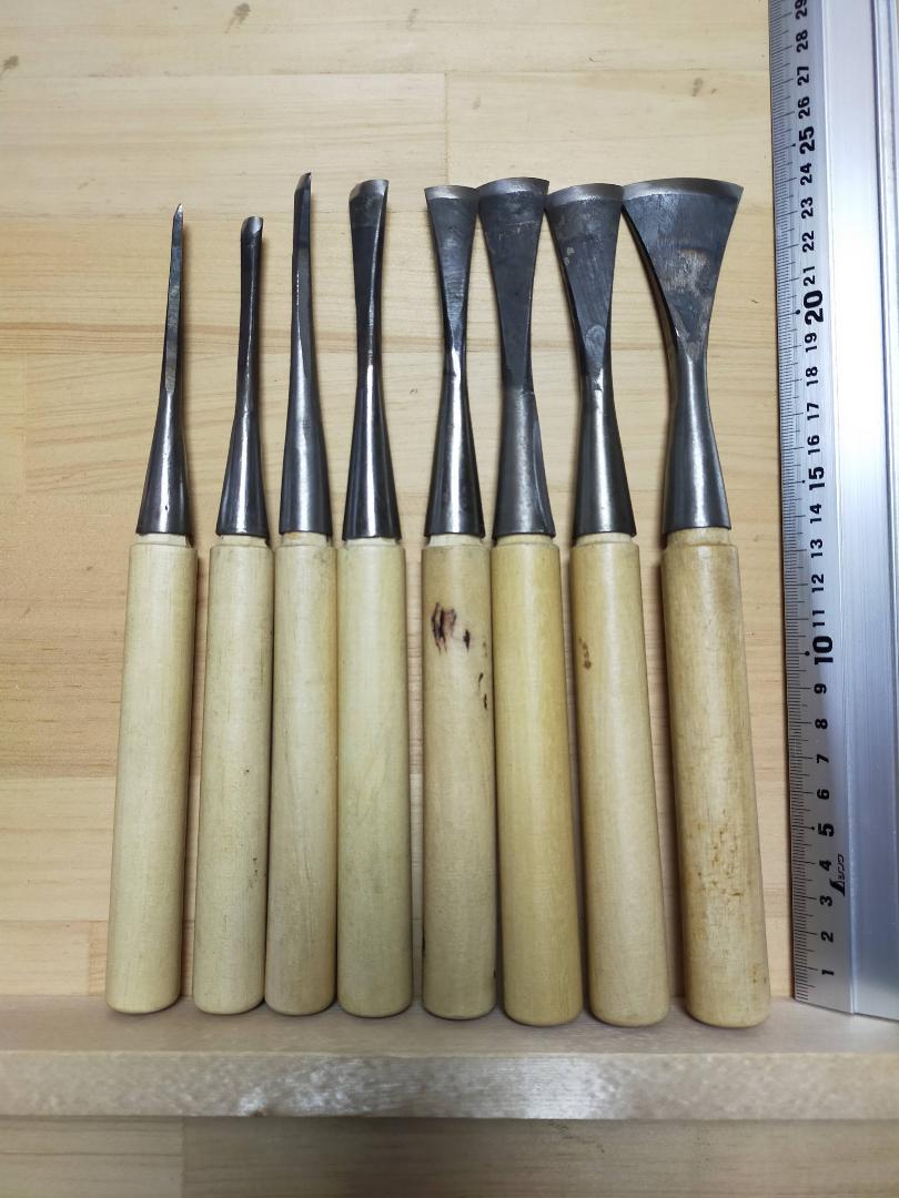 新品　内丸鑿　袋柄　丸刀　8本セット