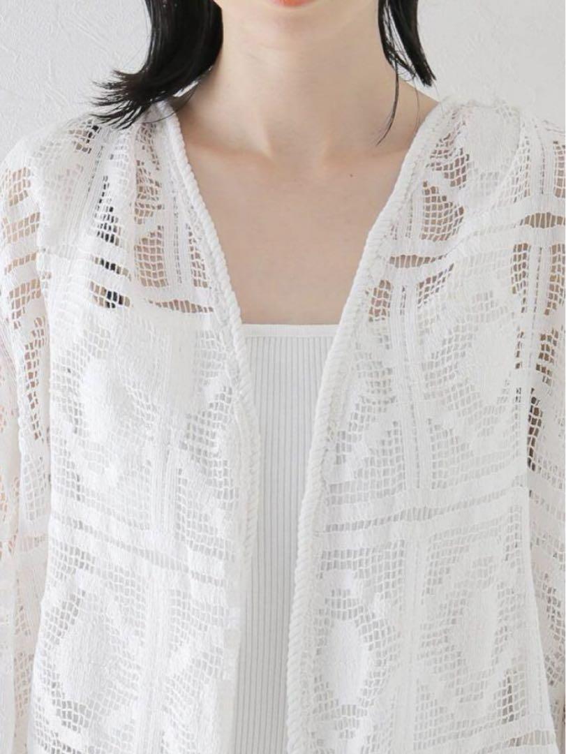 未使用タグ付♡ plage プラージュ RIAM レースシャツ38 アイボリー