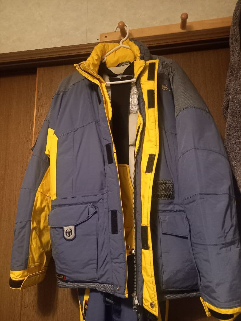 スキーウェア 青と黄色 パーカーとパンツセット イタリア製S