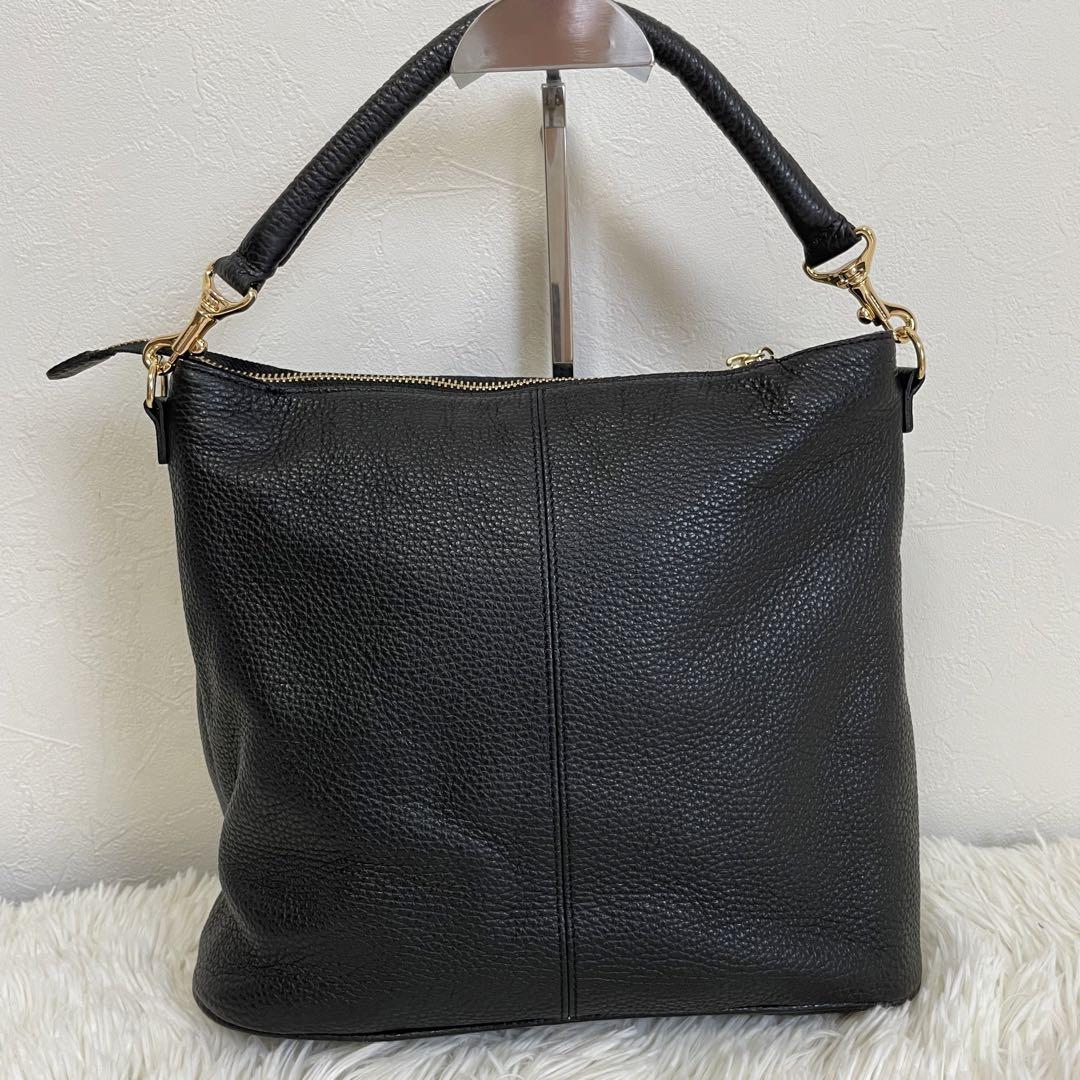 【未使用級】アタオ ウィークエンド 2way ショルダーバッグ レザー ブラック 画像8
