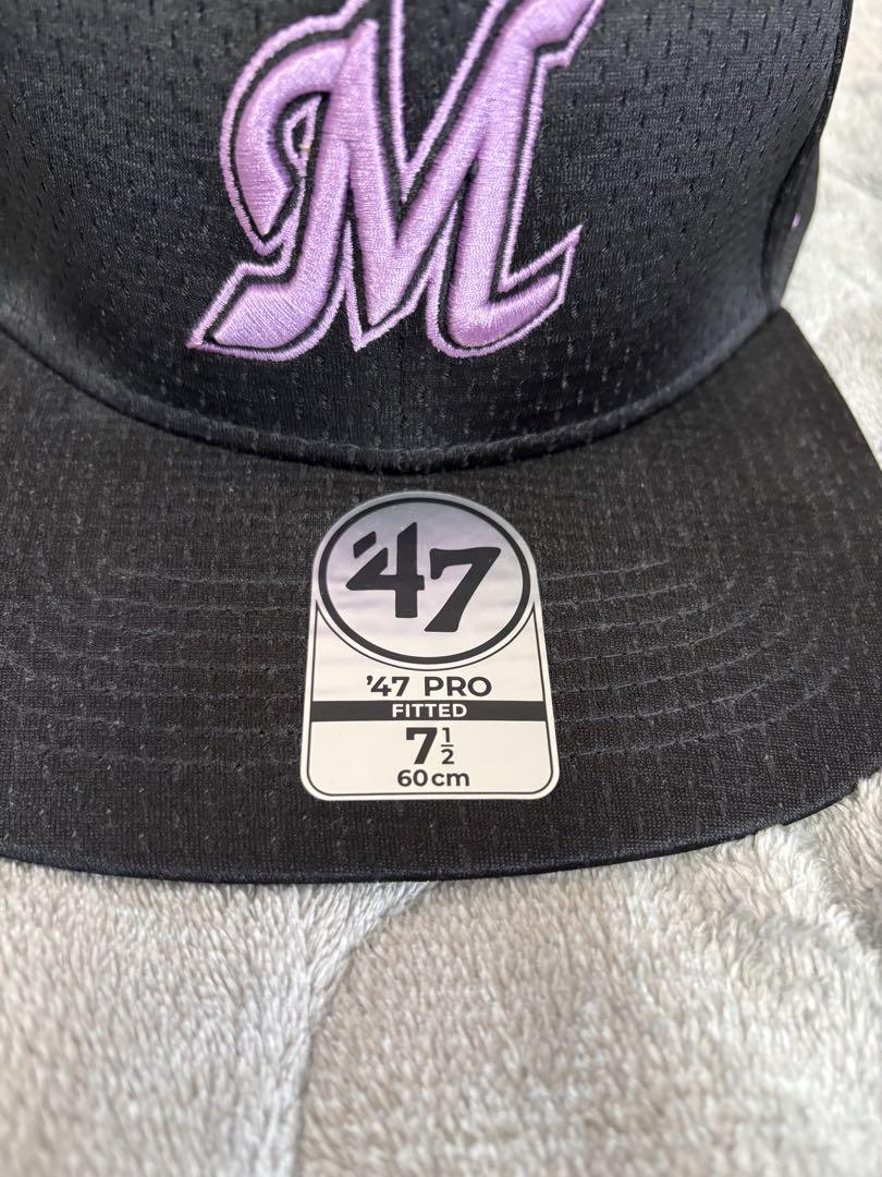 千葉ロッテマリーンズ　NPB 選手仕様キャップ新品　7 1/2プロコレ47