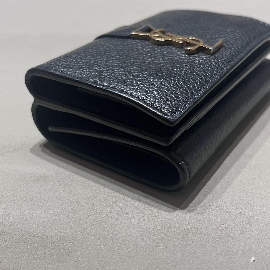 SAINT LAURENT オリガミ タイニーウォレットブラック/グレインレザー