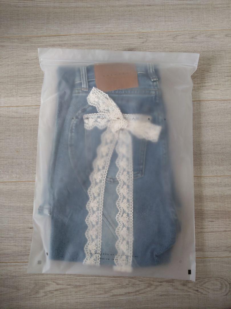 パンツ andmary Lacey ribbon heart hip denim s Lacey ribbon heart hip denim