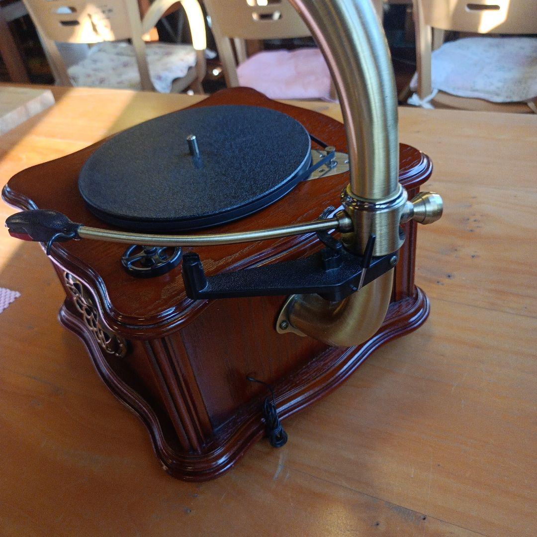 HOFEINZ 天然木材 蓄音機 純銅ホーン マルチレコードプレーヤー 訳あり