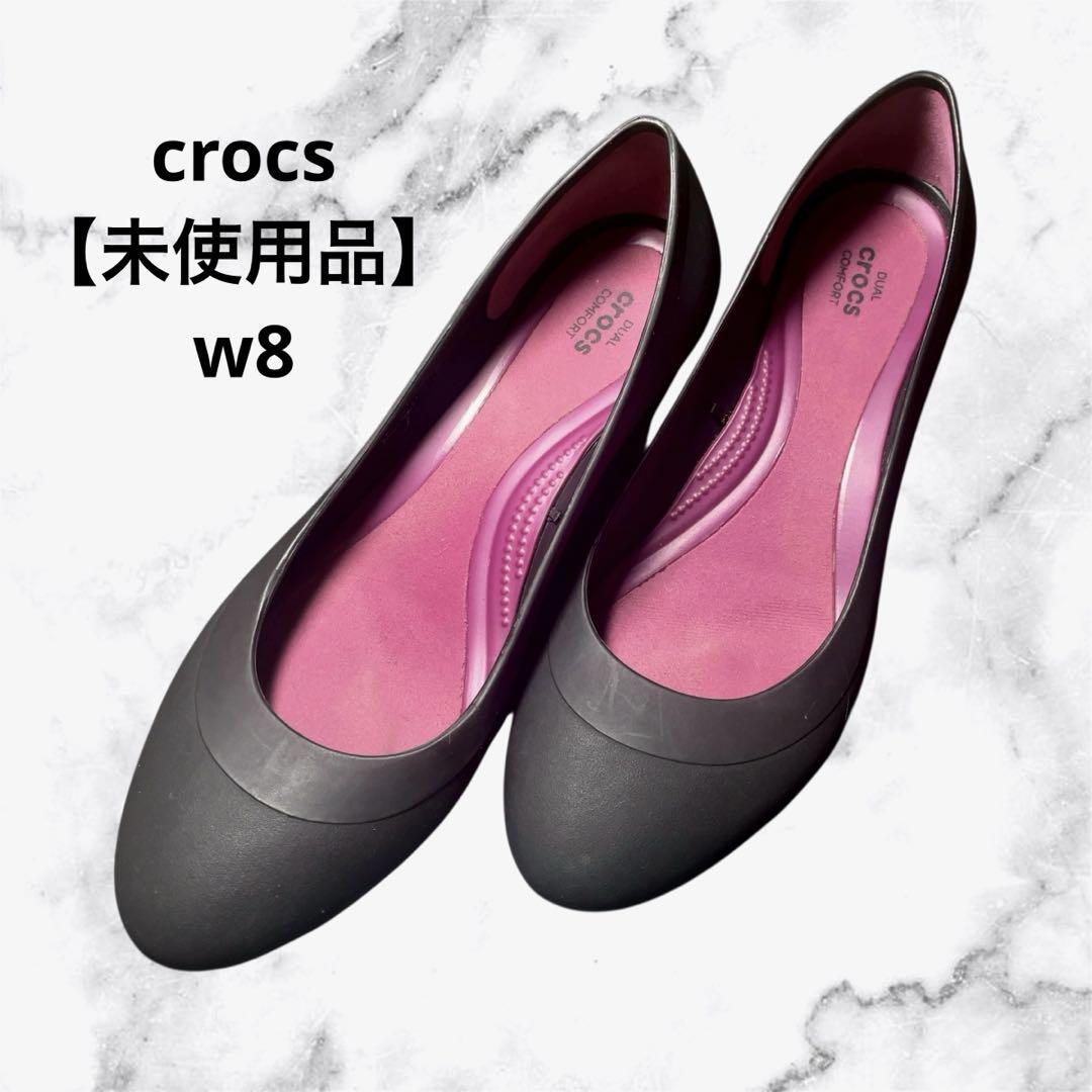 未使用 crocs クロックス DUAL ブラック 黒 サンダル w8