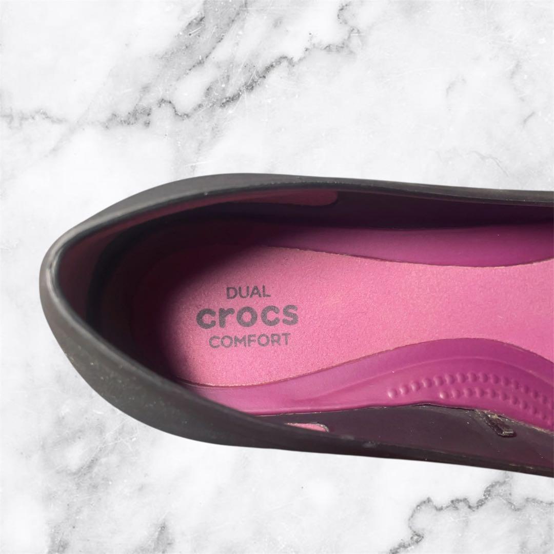 未使用 crocs クロックス DUAL ブラック 黒 サンダル w8