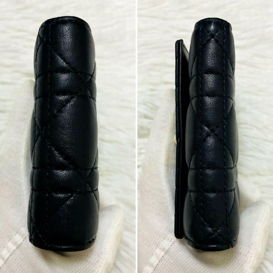 Dior ブラック キルティング 三つ折り財布 極美✨ディオール 三つ折り財布 キルティング JOLIE MEDIUM