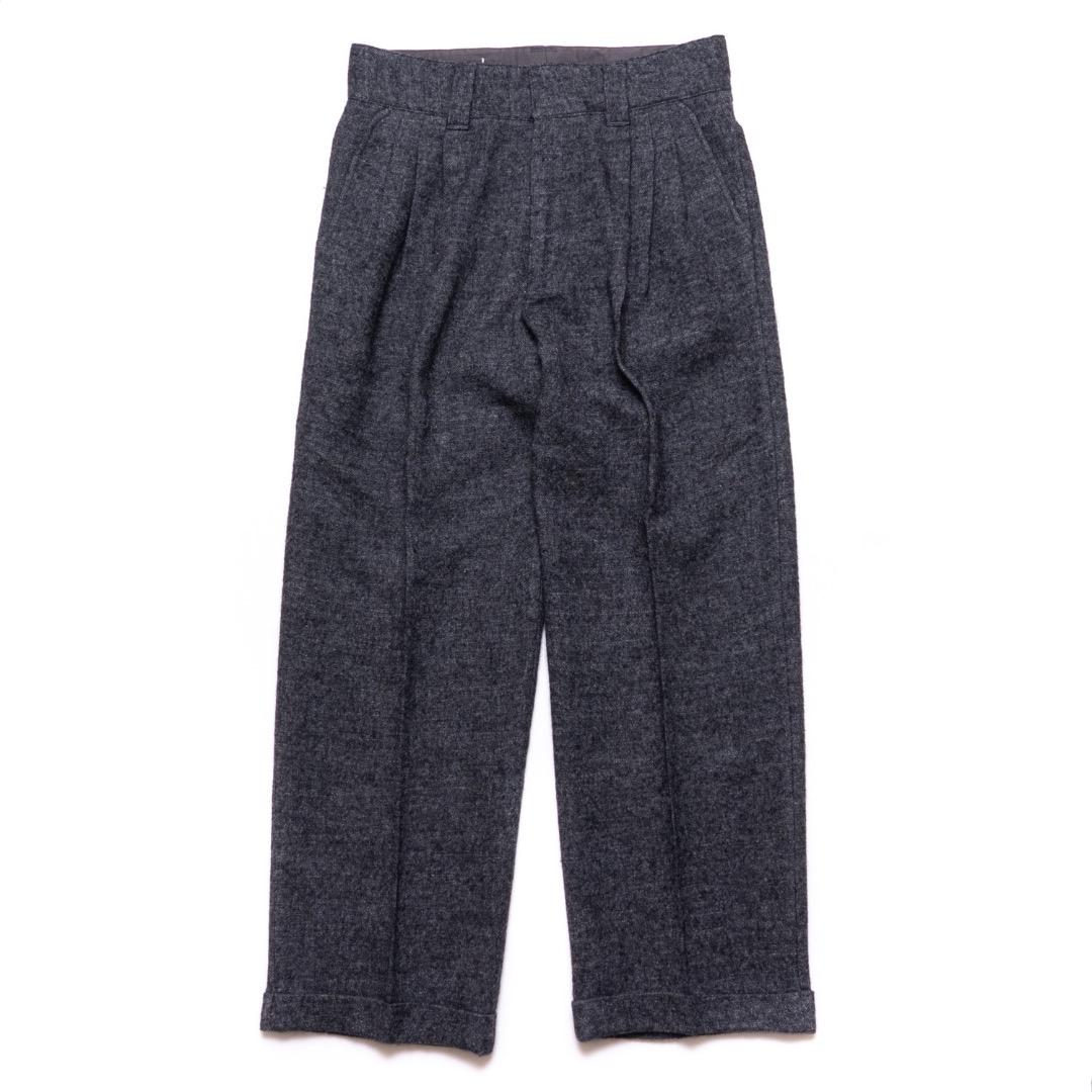 スラックス FARAH Three Tuck Wide Pants Linen Wool