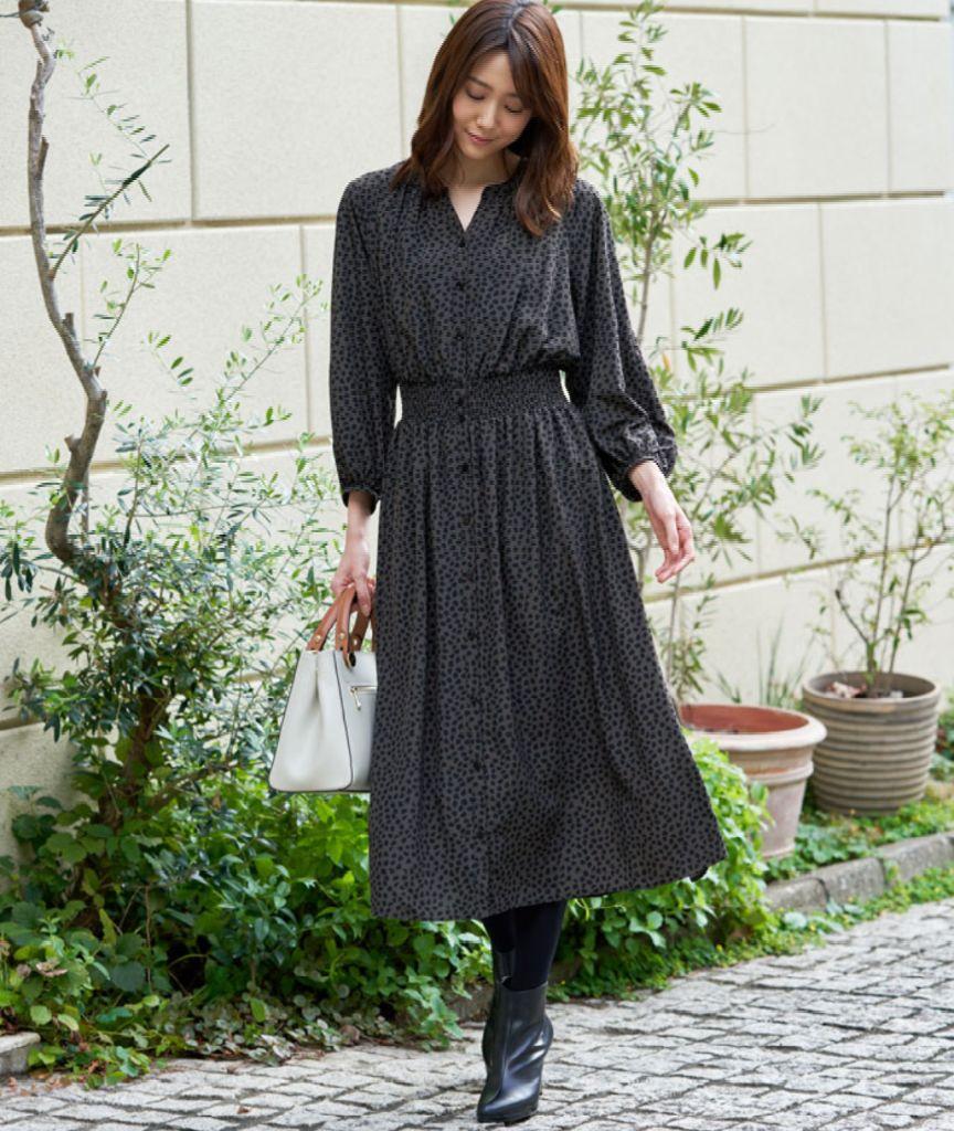 【美品】ANAYI アナイ レオパード ロングワンピース シャツワンピースマチ子のお洋服