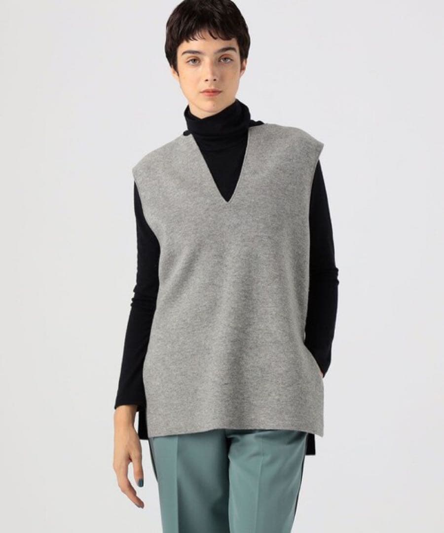 CABaN キャバン ウールカシミヤ リバーシブル チュニック ベストFREE SIZE・CABaN