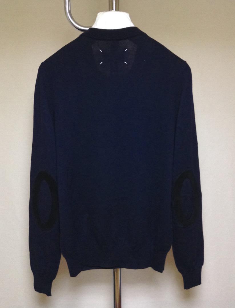 新品 L マルジェラ 20ss エルボーパッチニット 黒紺 9056