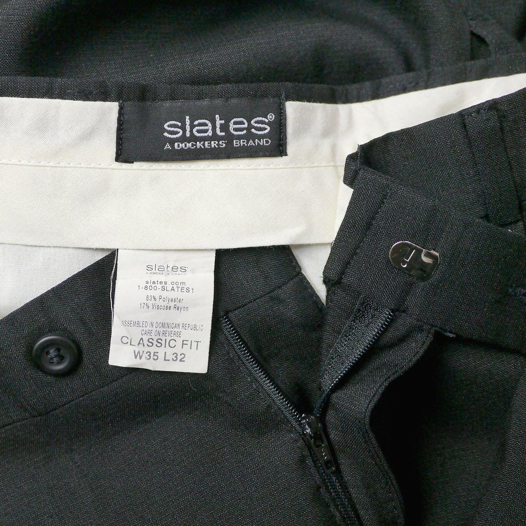 00sビンテージ リーバイス スレイツ ツータック スラックス レーヨン混 黒色 00sビンテージ リーバイス スレイツ ツータック スラックス