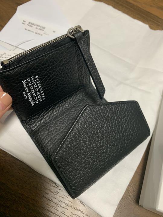 新品 メゾンマルジェラ 黒 6rh0y-m68087036738 三つ折り財布 新作超激安