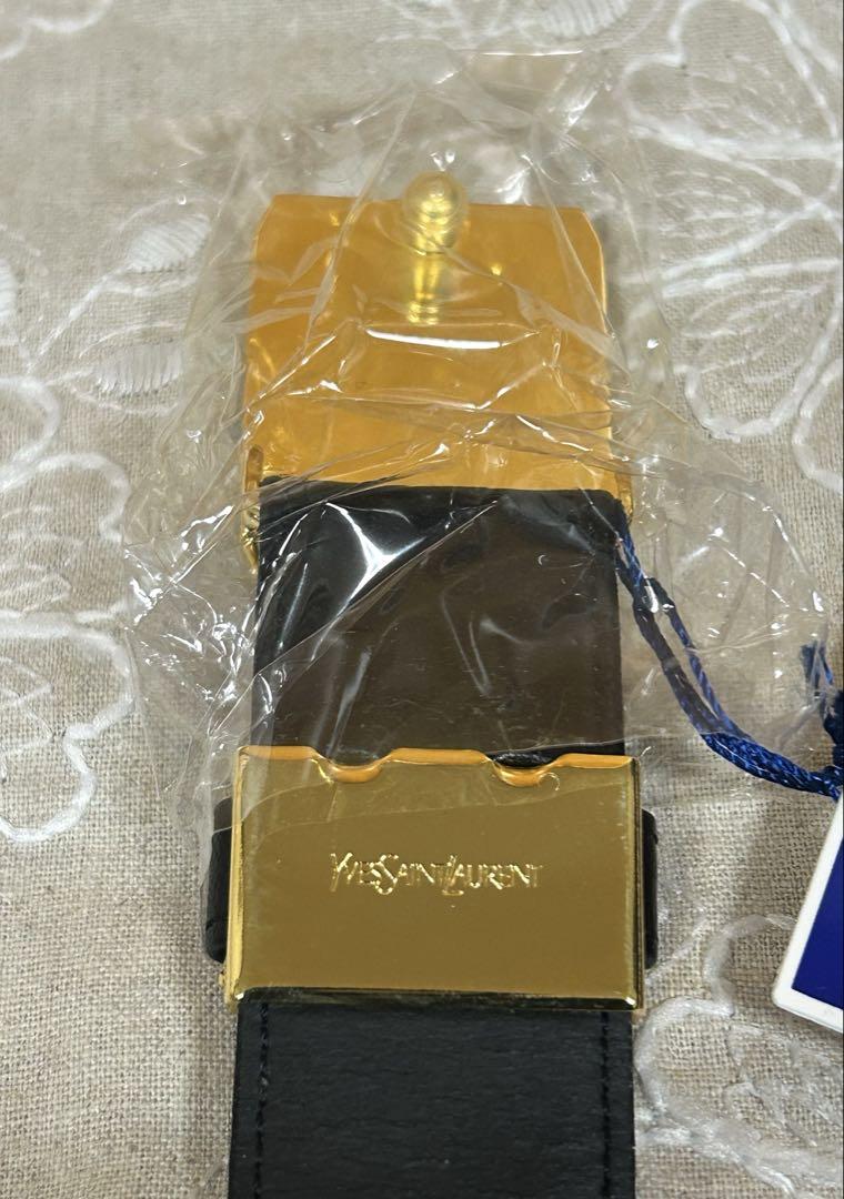 【新品未使用】イヴサンローラン　ベルト　黒　メンズ　レザーベルト YSL