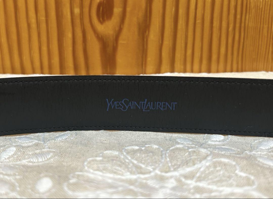 【新品未使用】イヴサンローラン　ベルト　黒　メンズ　レザーベルト YSL