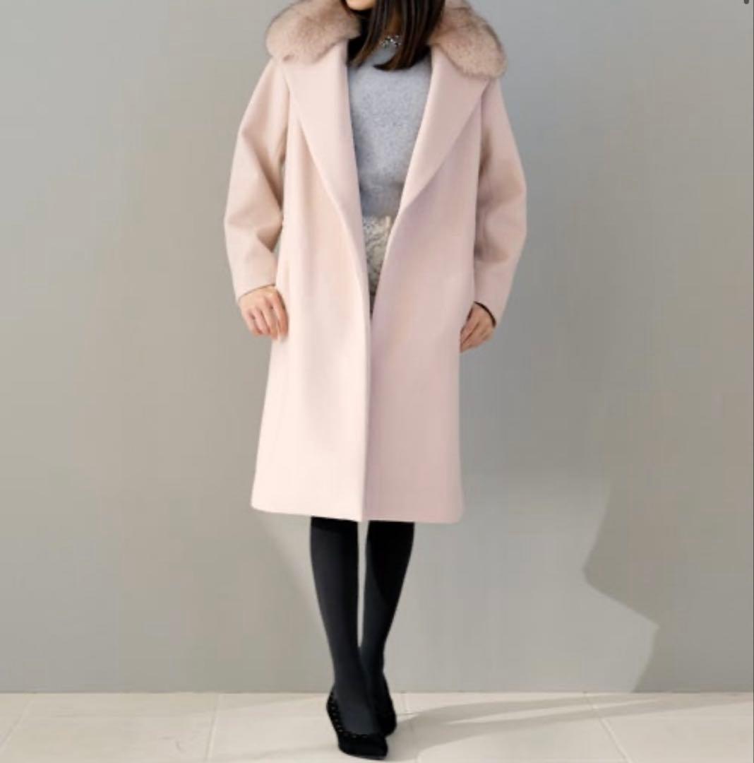 ストロベリーフィールズ 受注会 フォックスファーコート ピンクM STRAWBERRY-FIELDS