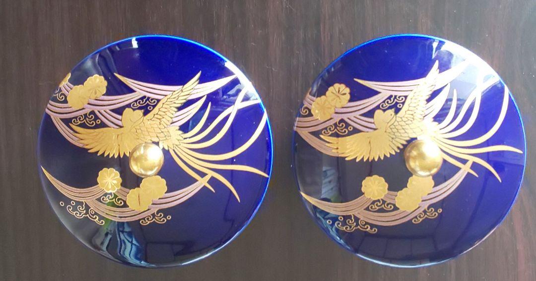 有田焼 香蘭社 金彩鳳凰図 蓋つき湯吞2客セット。 - メルカリ