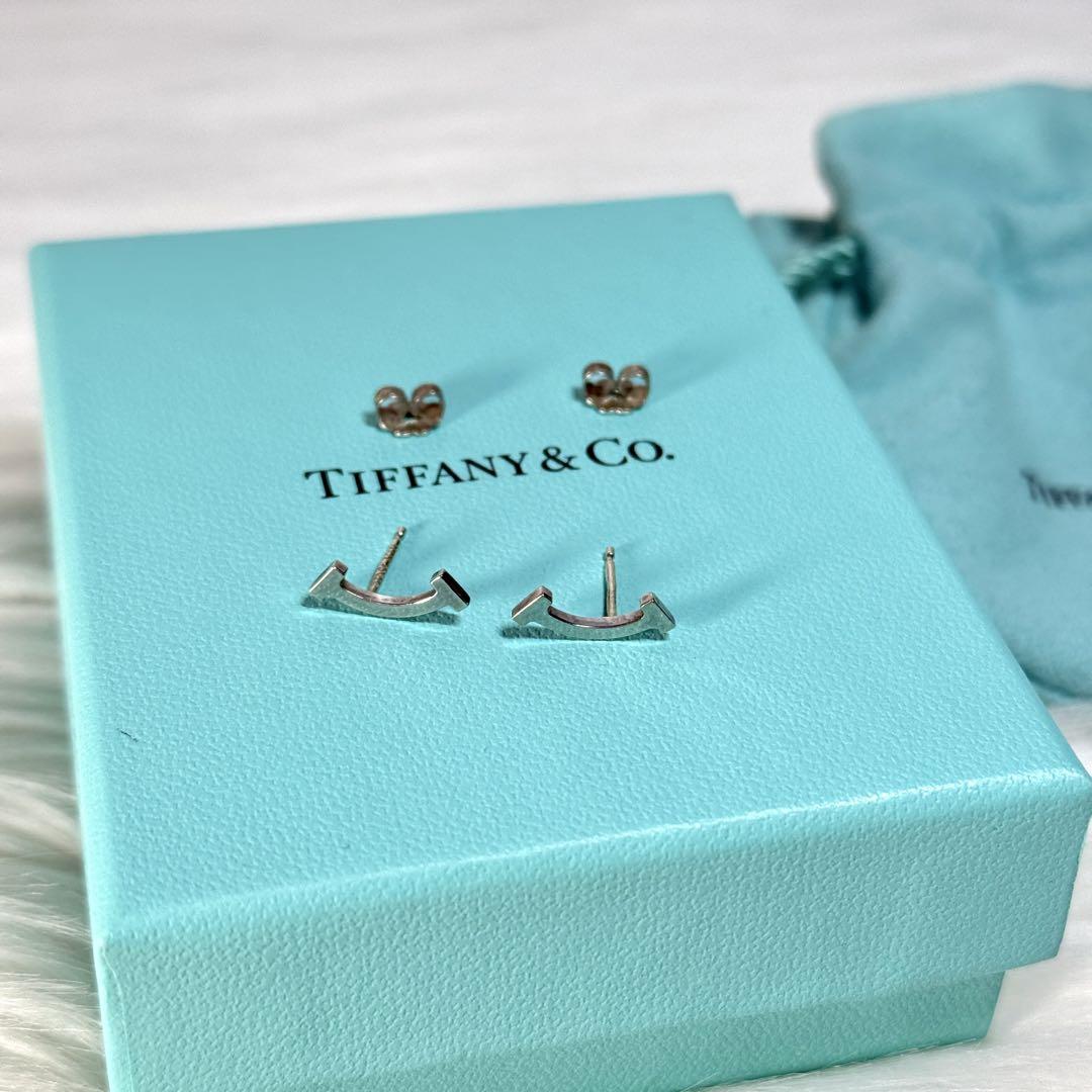 美品 Tiffany ティファニー Tスマイル ピアス シルバー925 ペア