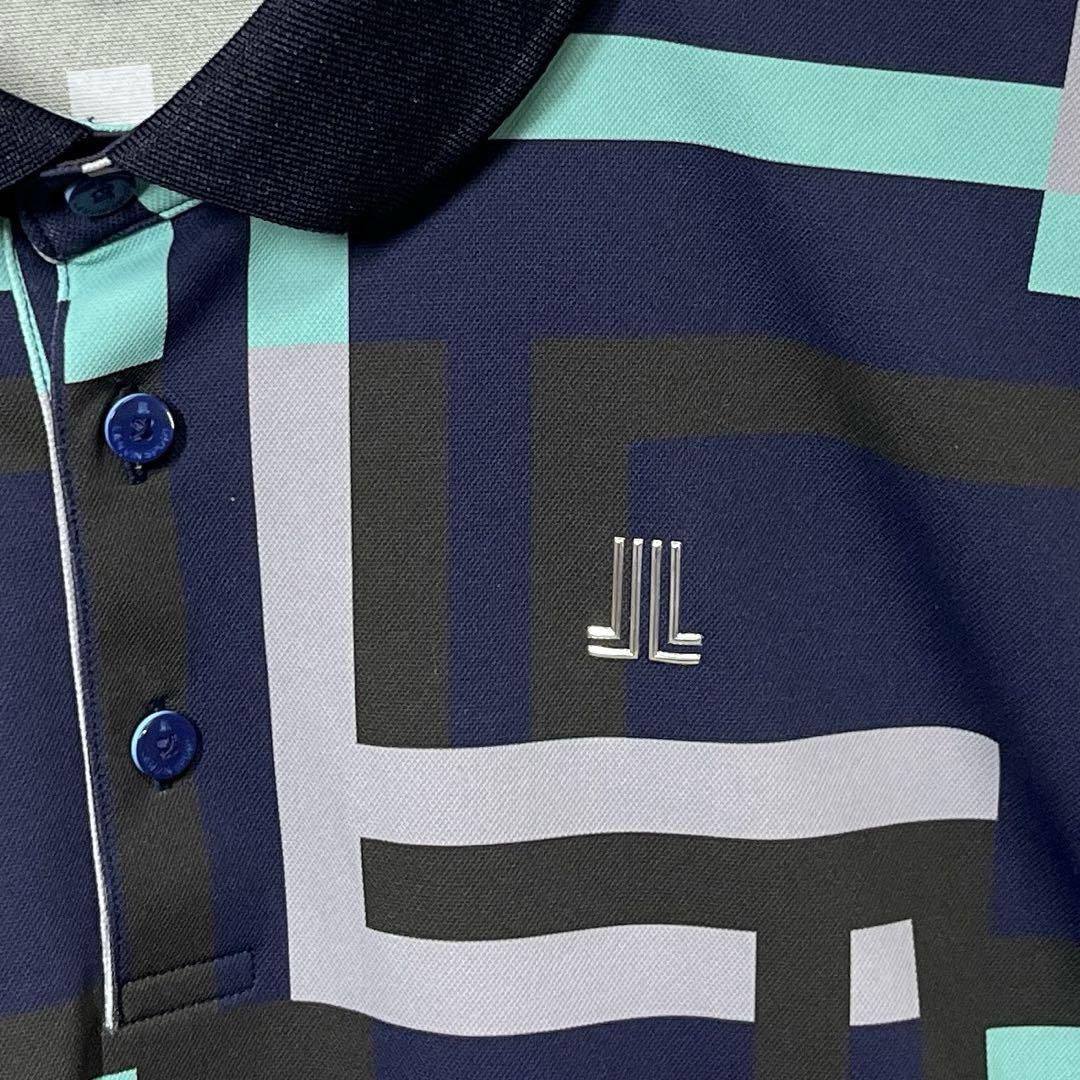 【極美品】ランバンスポール・ゴルフシャツ・幾何学プリント・近年モデル・44・