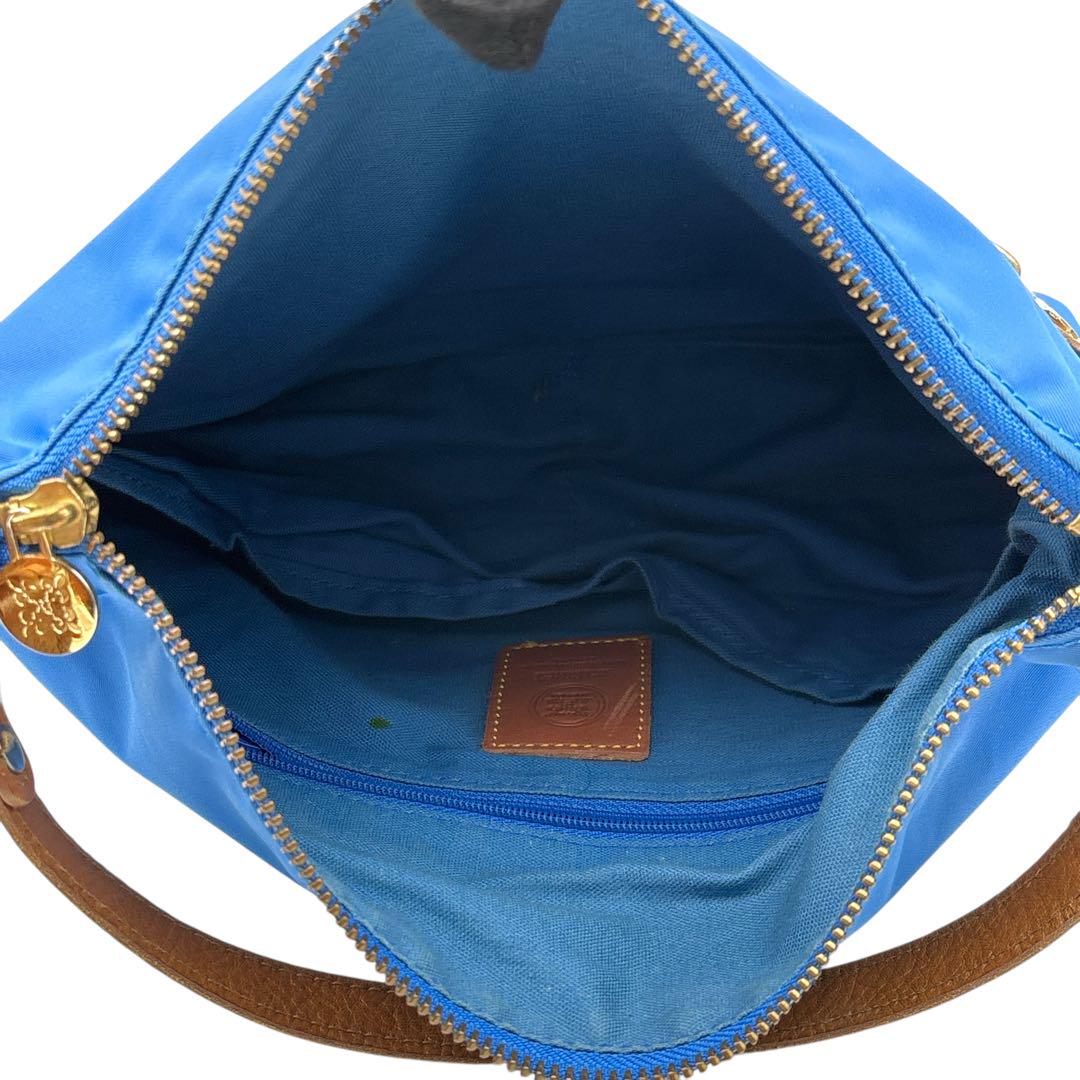 russet ラシット アクセサリーポーチ ブルー ナイロン×レザー 総
