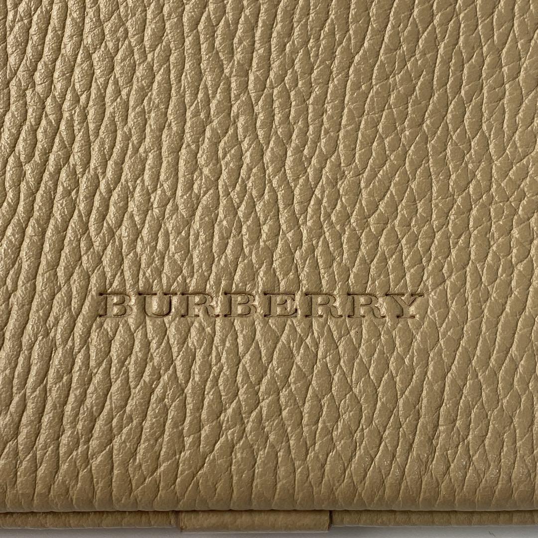美品 バーバリー Burberry レザー ショルダーバッグ ベージュ
