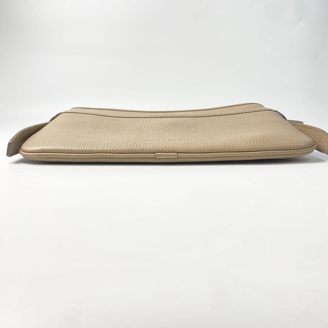 美品 バーバリー Burberry レザー ショルダーバッグ ベージュ