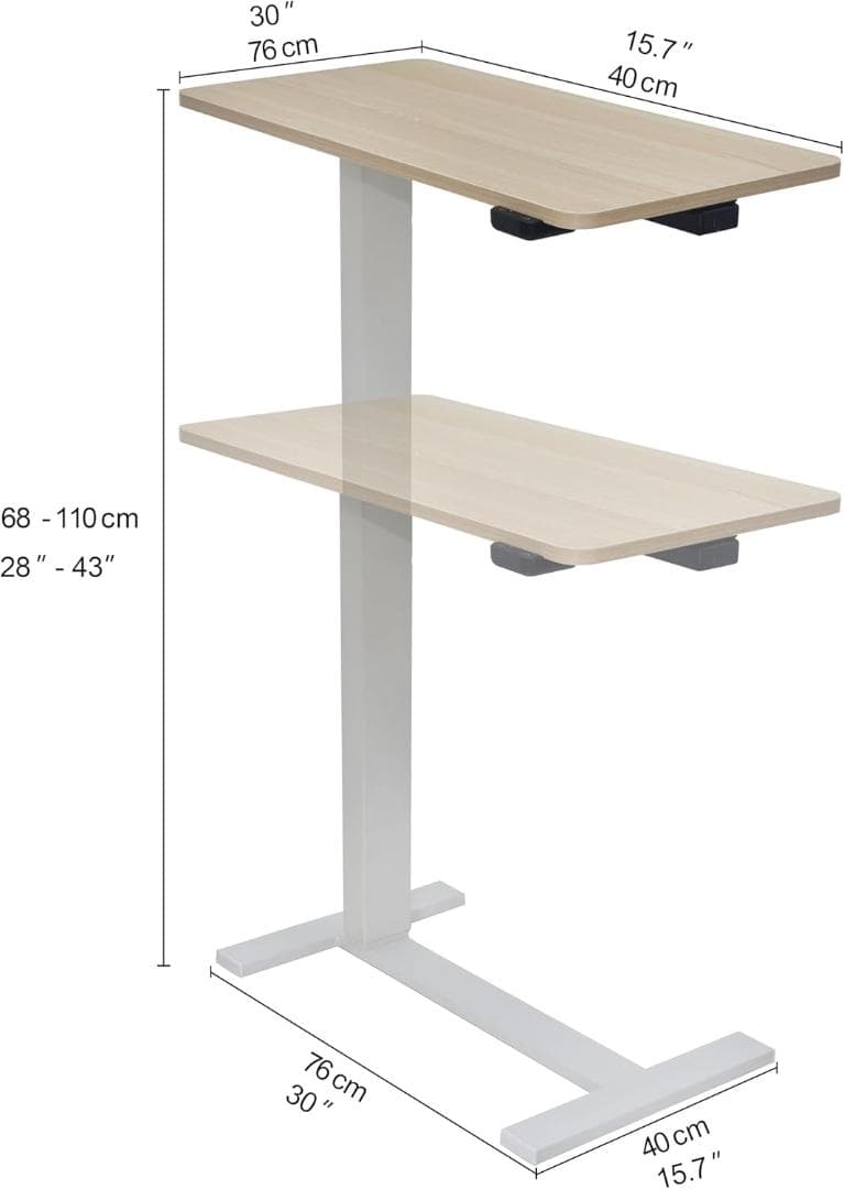 電動昇降 デスク 充電式 サイドテーブル キャスター付 76×40×70cm 電動昇降 デスク 充電式 サイドテーブル キャスター付 76×40×70cm