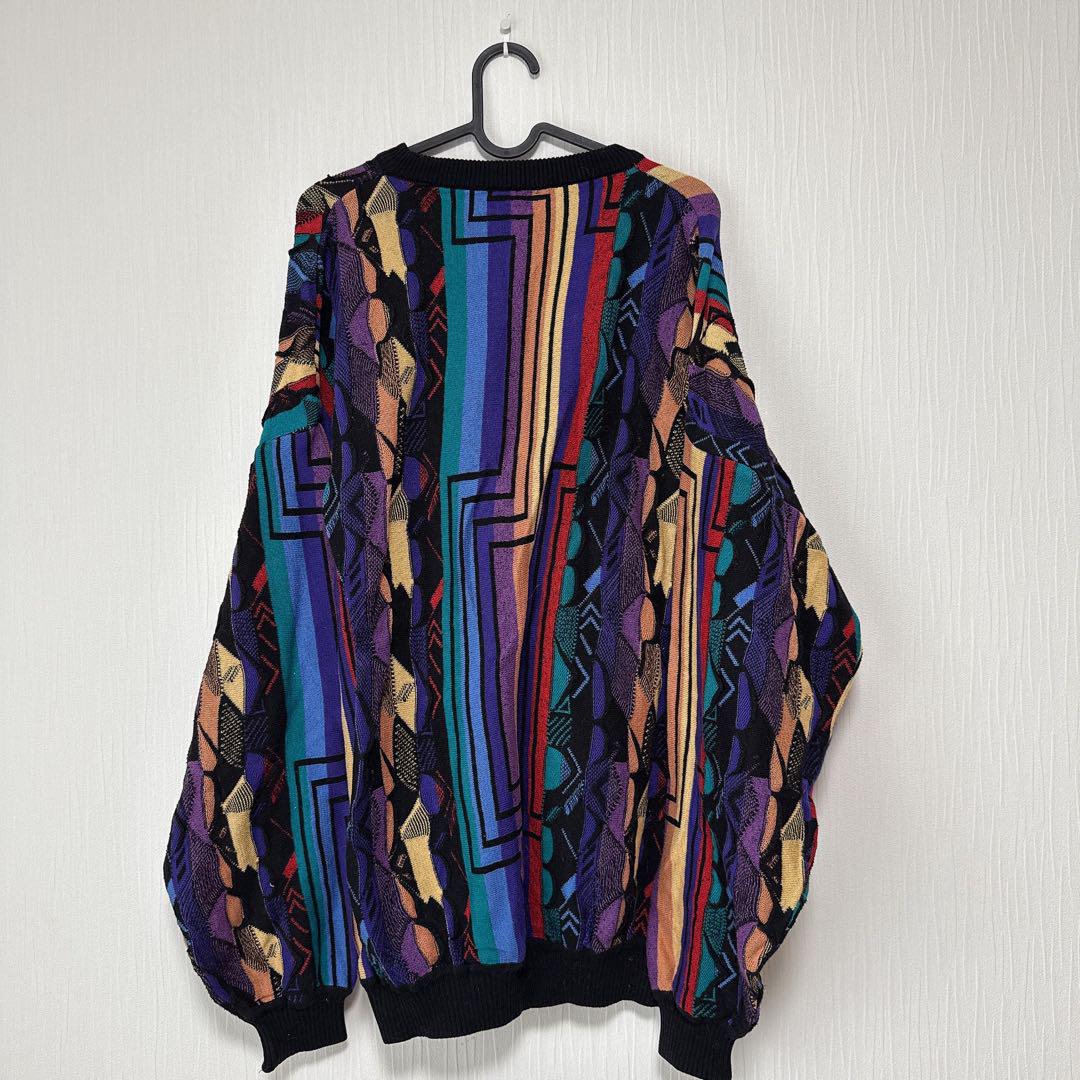 USA製 90年代 St.Croix ジャガード 3D ニット カーディガン USA Made 90's St.Croix Jacquard 3D Knit Cardigan XL Beige