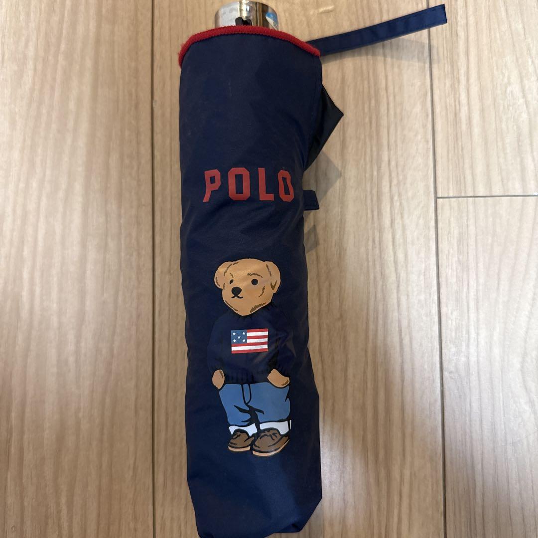 Polo クマデザイン 折りたたみ傘 ネイビー
