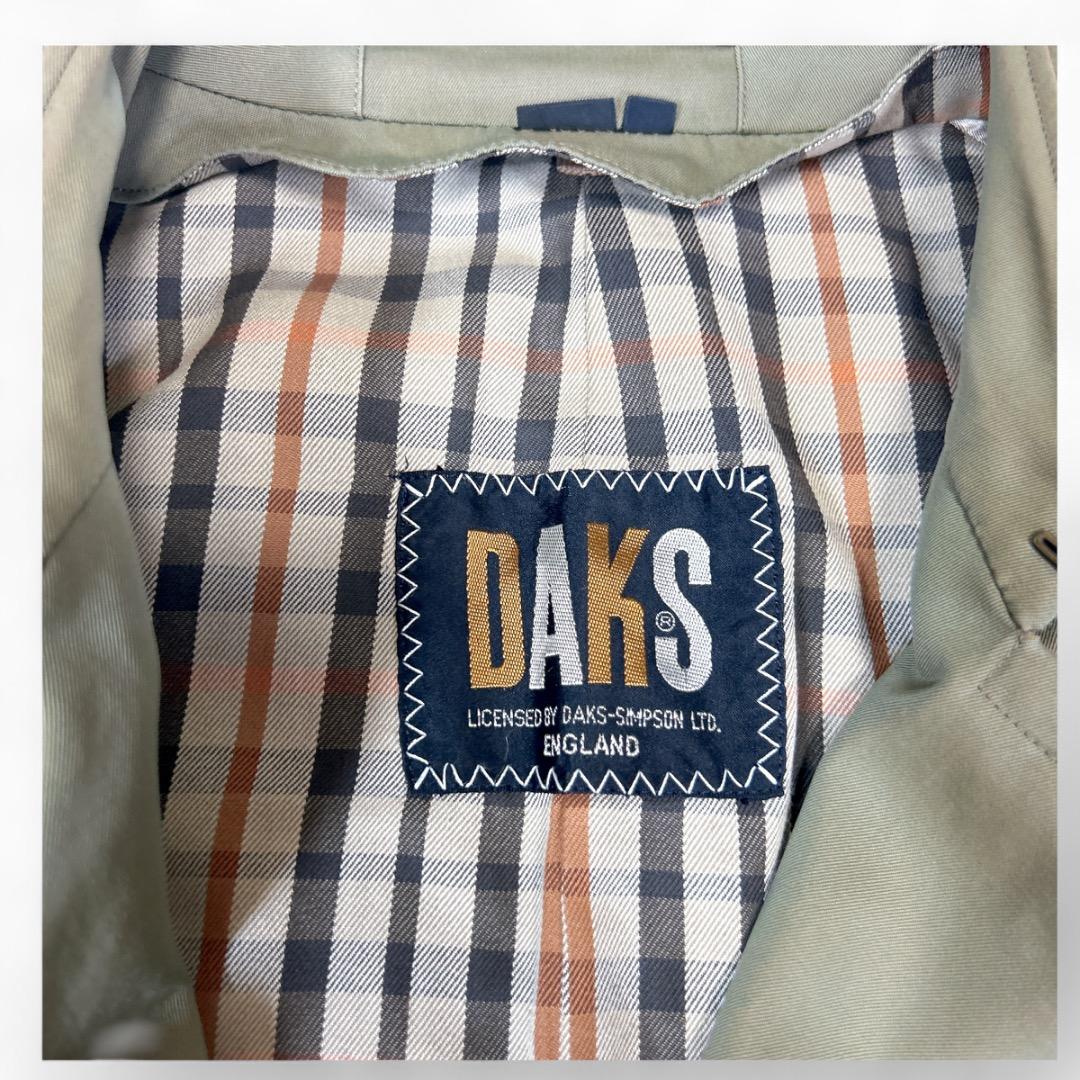 良品 DAKS 英国製 ダブルトレンチコート ベルギー生地 グリーン カーキ 良品 DAKS 英国製 ダブルトレンチコート ベルギー生地 グリーン カーキ