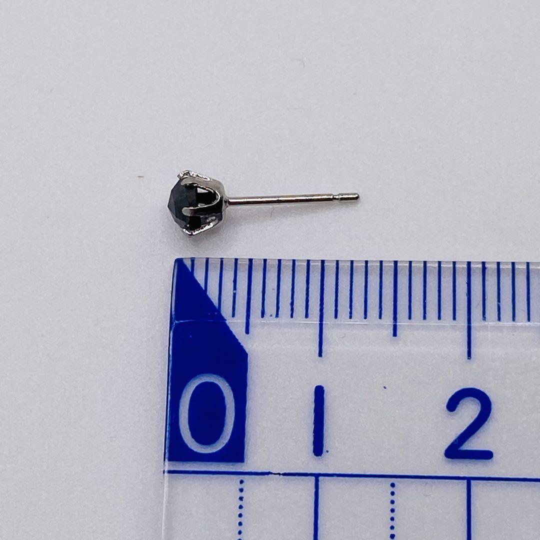 ❤️天然ブラックダイヤ片耳pt900 ✨0.25ct BKダイヤローズカットピアス