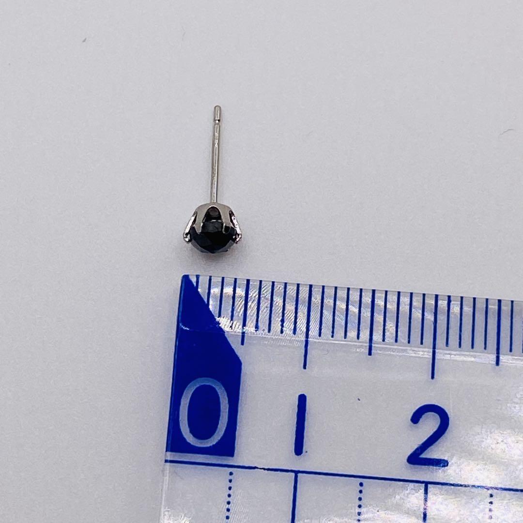 ❤️天然ブラックダイヤ片耳pt900 ✨0.25ct BKダイヤローズカットピアス