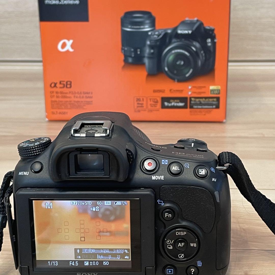 【美品】SONY 一眼レフカメラ　α58 ダブルレンズキット付き