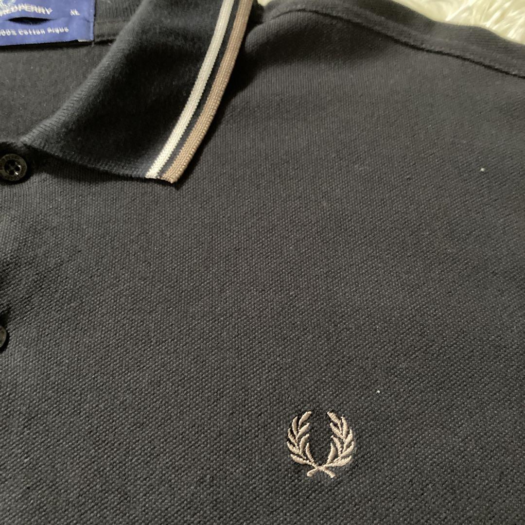 【大人気】フレッドペリー Fred perry ポロシャツ 黒 ビッグサイズXL