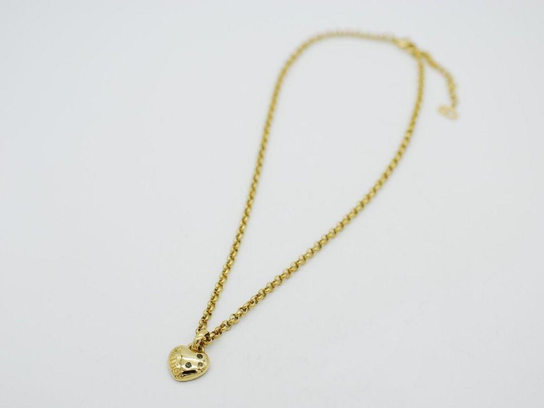 品揃え豊富で ディオールChristian Dior ネックレス ハートモチーフ 石付き GP アクセサリー