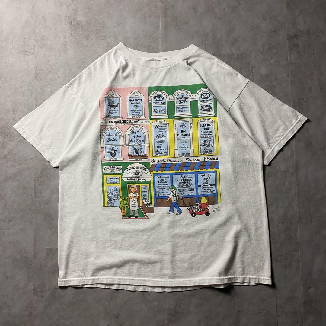 【入手困難】00s アート 街並み スーベニア Tシャツ 両面プリント 企業ロゴ 7,780円