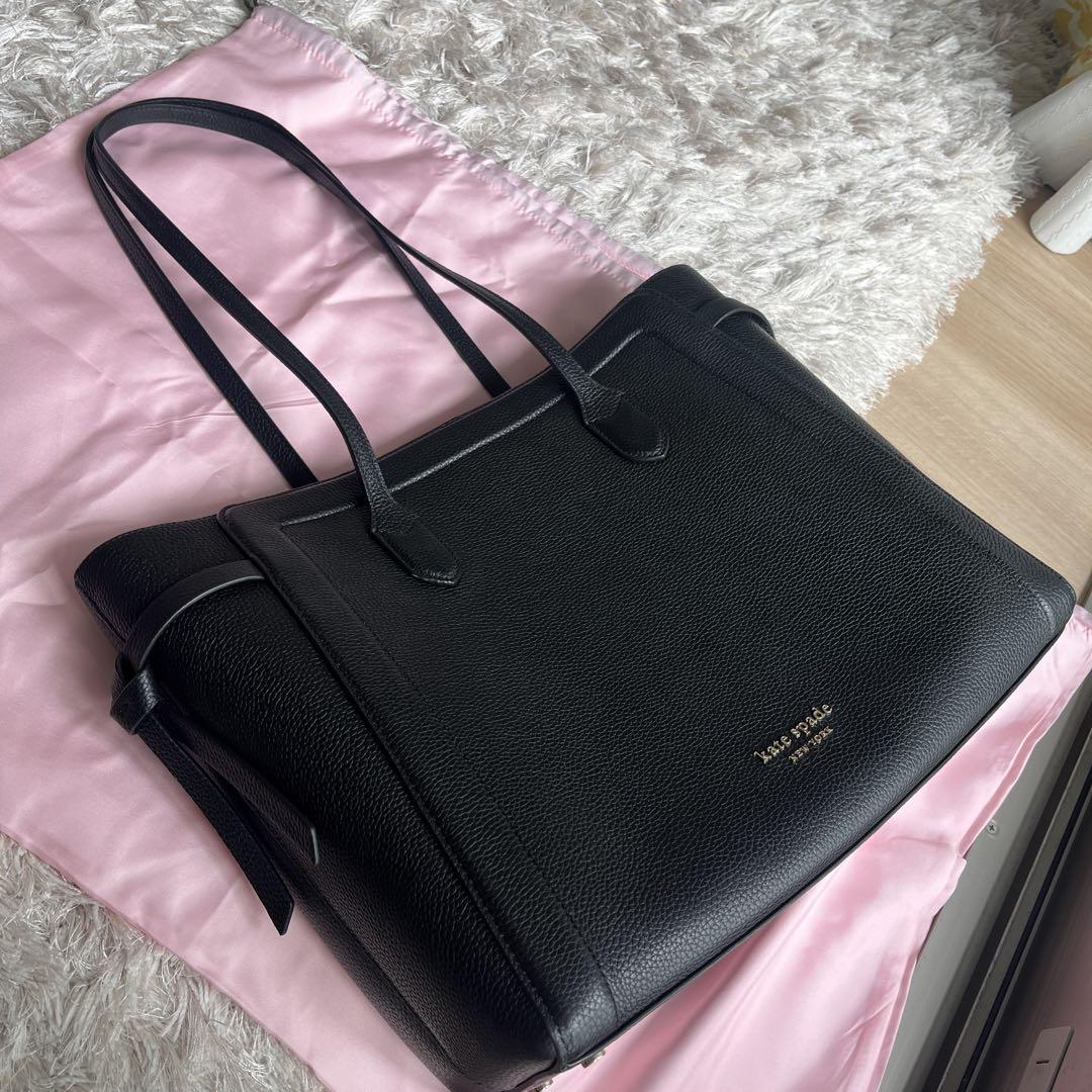 Kate Spade ブラック ノットラージ　トート A4対応バッグ