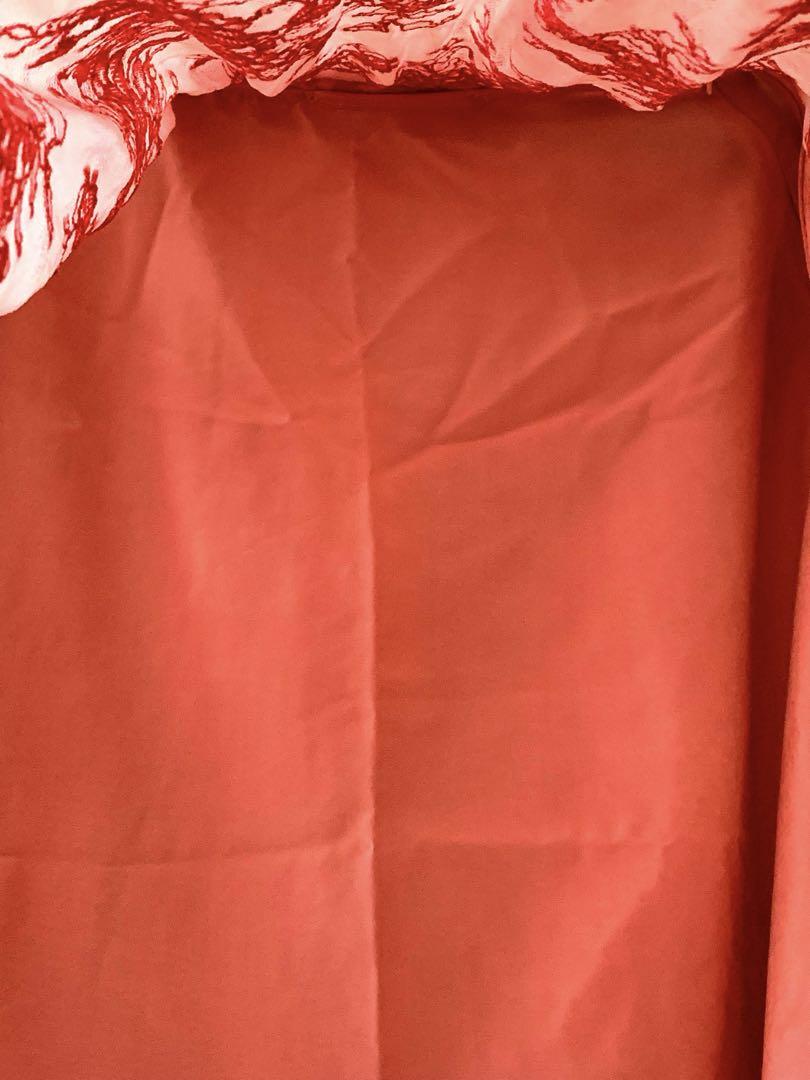 【レア美品 】 BURBERRY レッド&ピンク ロングフレアスカート L レア美品 】 BURBERRY レッド&ピンク ロングフレアスカート L