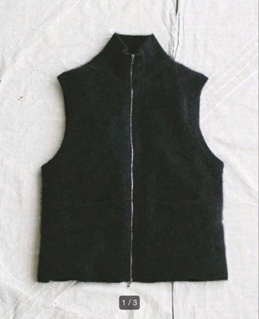 LIDNM CASHMERE HARD MILLED ZIP VEST SサイズS・LIDNM