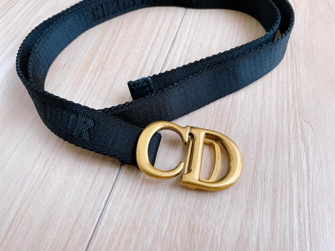 超美品★Christian Dior★ディオール★サドルナイロンベルト★ブラック