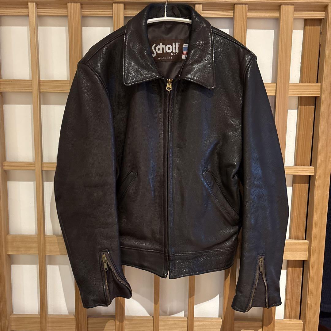 Schott レザージャケット ヴィンテージ ショットUSA製 70s ブラウン Schott レザージャケット ヴィンテージ ショットUSA製 70s ブラウン