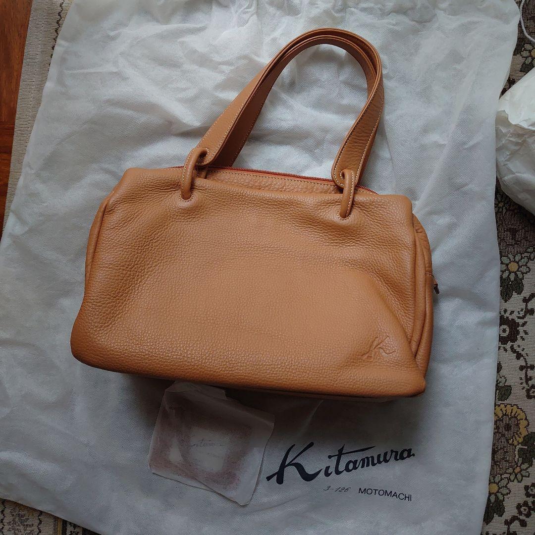 Kitamura キャメル レザー セミショルダー