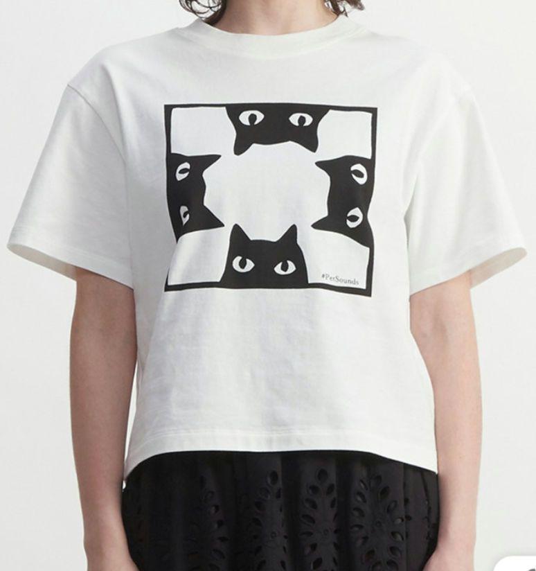 新品同様PLAIN PEOPLE プレインピープル　キャットプリントTシャツ