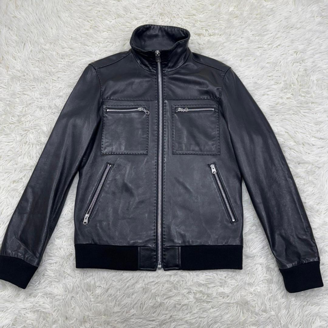 極美品✨AVIREX レザージャケット ブラック ライダース 羊革 本